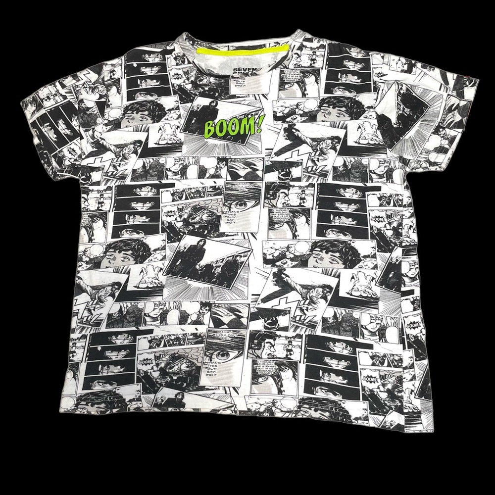 {EXCELLENT} [Seven Souls] {White & Black} [Manga Panel Unisex T-Shirt] {Large}